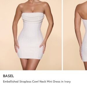 Oh Polly Embellished Strapless Mini Dress